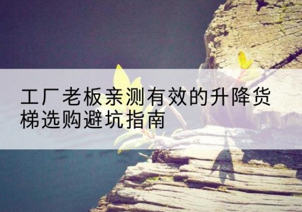 江北升降货梯怎么选-工厂老板亲测有效的升降货梯选购避坑指南